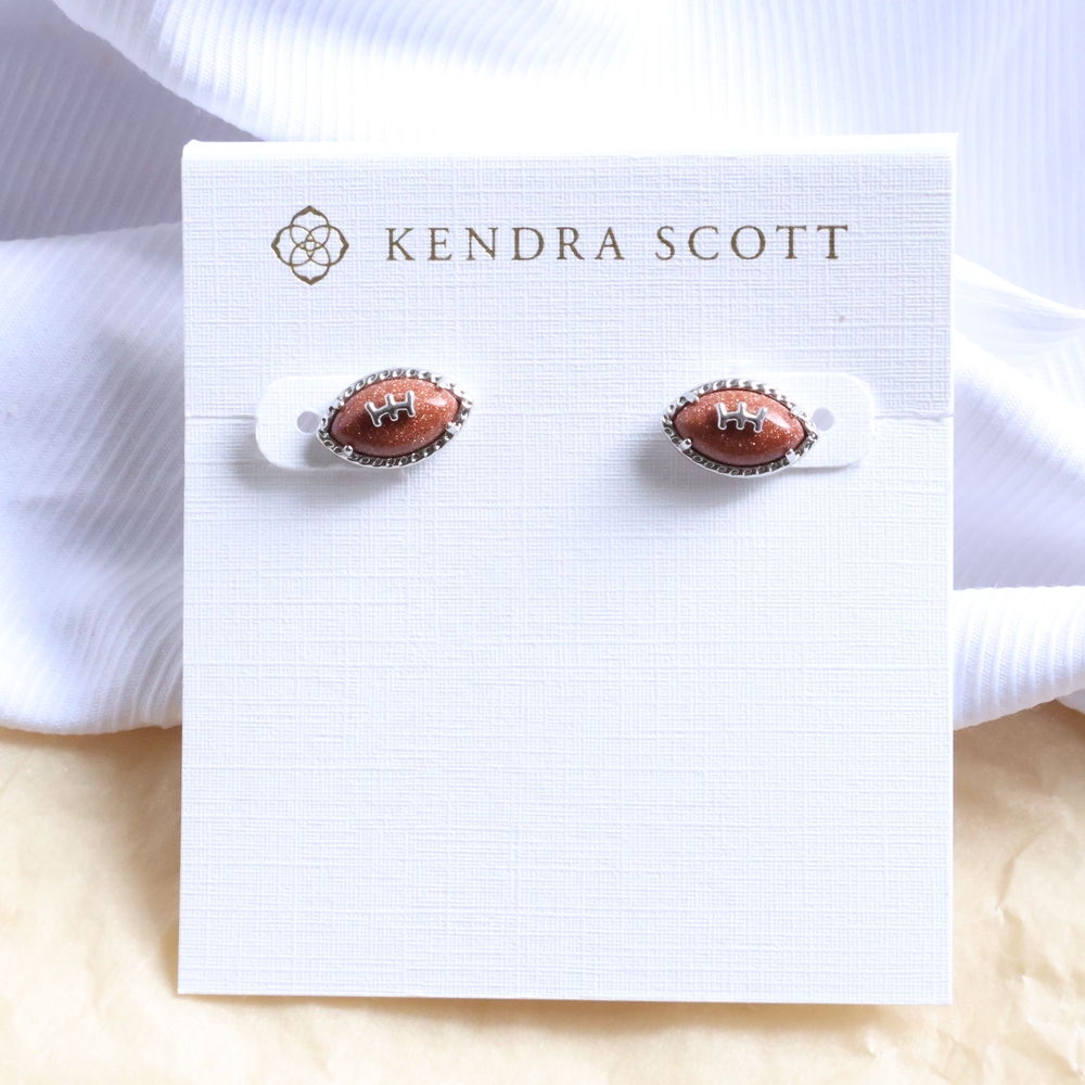 Kendra Scott jewelry - Football Silver Orange Goldstone Stud Earrings